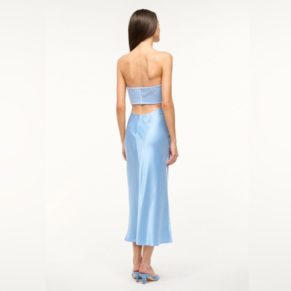Staud Wayfaring Ponte and Satin Midi Dress - Picture 2 of 3